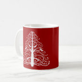 Mug Mariage d'hiver de l'arbre de Noël rouge (Devant gauche)