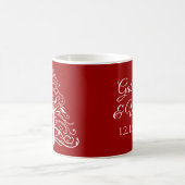 Mug Mariage d'hiver de l'arbre de Noël rouge (Centre)
