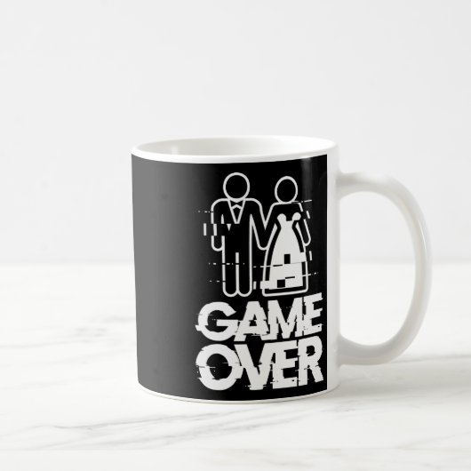 Mug Mariage drôle de mariée marié bug Game Over (Droite)