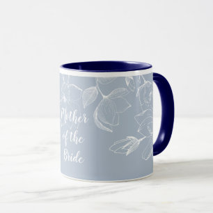 Mug Mariage Dusty Blue White Magnolias