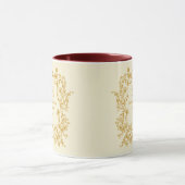 Mug Mariage élégant à monogramme floral or  (Centre)