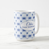 Mug Mariage Elégant avec Ruban Bleu (Devant droit)