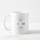 Mug Mariage Élégant Chic Moderne Simple Chic Monogramm (Gauche)