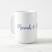 Mug Mariage Élégant Créatif Classique Bleu Blanc (Devant gauche)