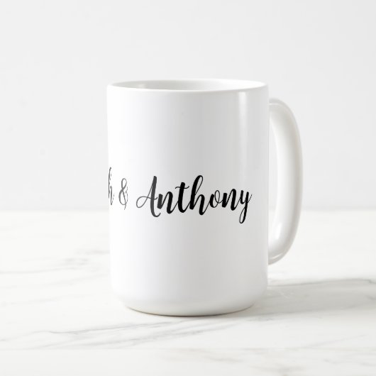 Mug Mariage Élégant Créatif Classique Noir Blanc (Devant droit)
