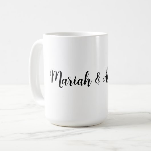 Mug Mariage Élégant Créatif Classique Noir Blanc (Devant gauche)