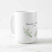 Mug Mariage Élégant Créatif Floral Blanc Chic (Devant gauche)