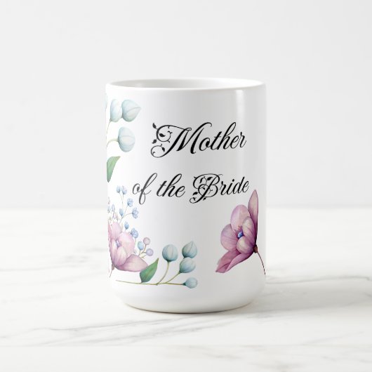 Mug Mariage Élégant Floral Douce Romance Botanique (Centre)