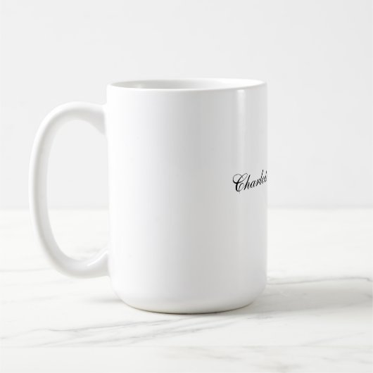 Mug Mariage Élégant Script Creative Black White (Gauche)
