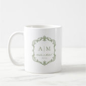 Mug Mariage élégant vintage monogramme (Gauche)