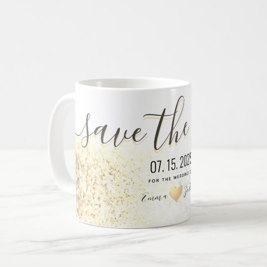 Mug Mariage Enregistrer La Date Invitation (Devant gauche)