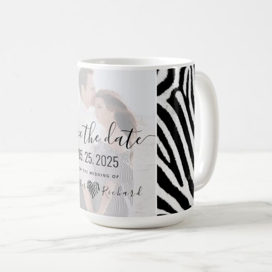Mug Mariage Enregistrer La Date Invitation (Devant droit)