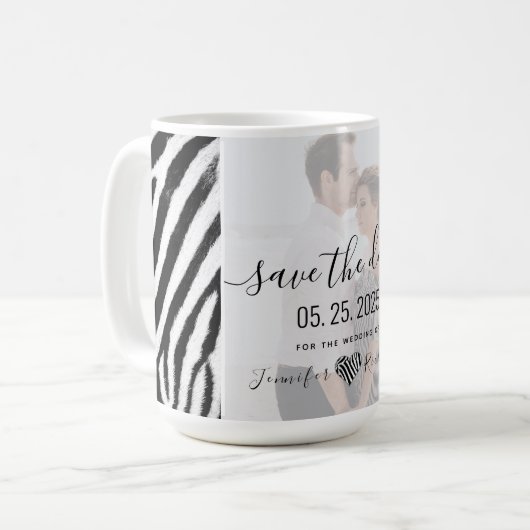 Mug Mariage Enregistrer La Date Invitation (Devant gauche)