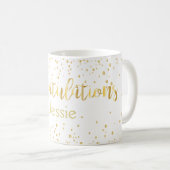 Mug Mariage Félicitations Gold Lettering Parties scint (Devant droit)