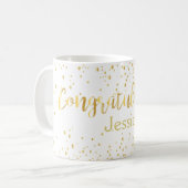 Mug Mariage Félicitations Gold Lettering Parties scint (Devant gauche)
