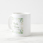 Mug Mariage Feuilles de Verdure Eucalyptus (Devant gauche)