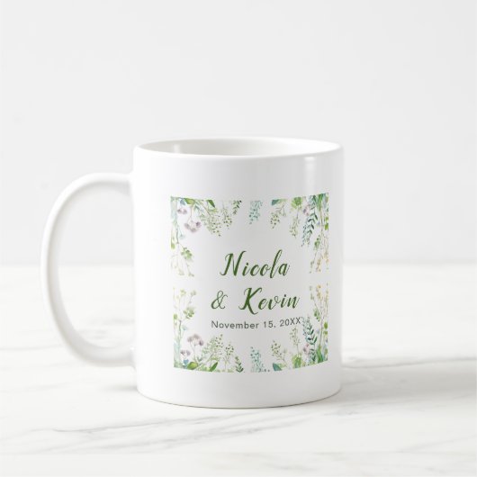Mug Mariage Feuilles de Verdure Eucalyptus (Gauche)