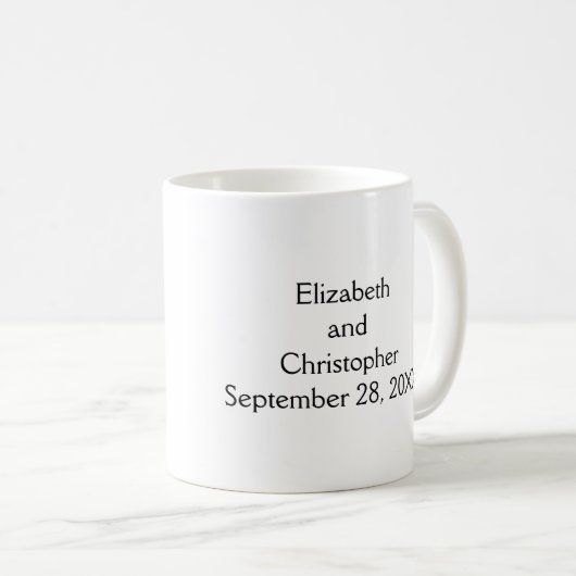 Mug Mariage Fiançailles personnalisé toujours Embrasse (Devant droit)