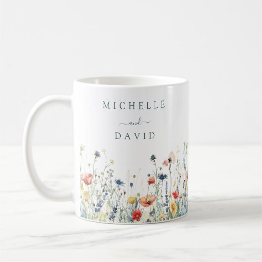 Mug Mariage Fleur sauvage dynamique (Gauche)
