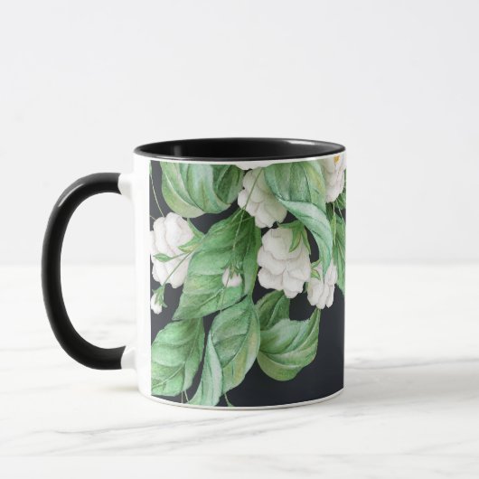 Mug Mariage Fleurs Blanches (Gauche)
