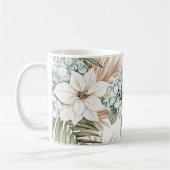 Mug Mariage Fleurs Blanches Bleu Tropical (Gauche)