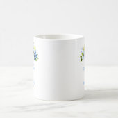 Mug Mariage Fleurs Bleues et Nuit avec Feuillage (Centre)