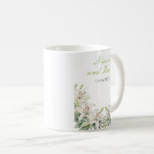 Mug Mariage Fleurs de Lys Blancs (Devant droit)