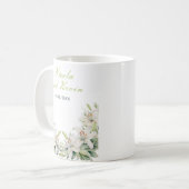 Mug Mariage Fleurs de Lys Blancs (Devant gauche)