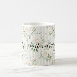 Mug Mariage Fleurs de roses crème romantiques douche d
