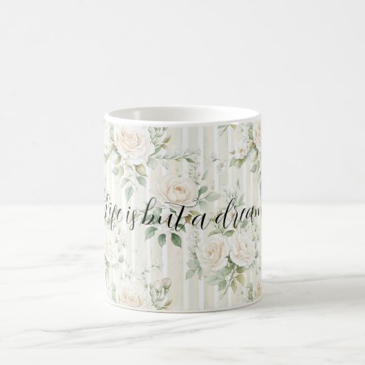 Mug Mariage Fleurs de roses crème romantiques Fête de (Centre)