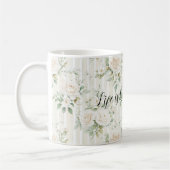 Mug Mariage Fleurs de roses crème romantiques Fête de (Gauche)