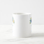 Mug Mariage Floral Bleu et Jaune (Centre)