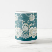 Mug Mariage floral bleu sarcelle romantique vert (Centre)