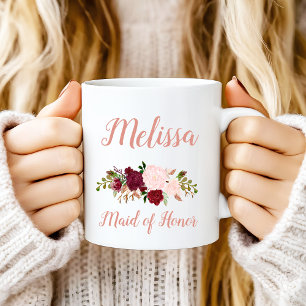 Mug Mariage floral Pink Marsala