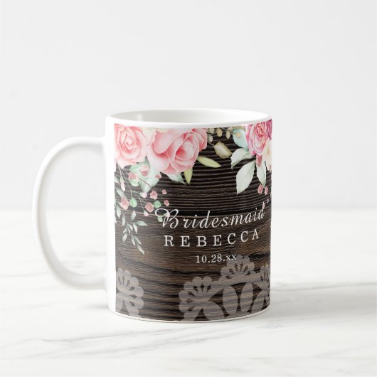 Mug Mariage floral rustique (Gauche)