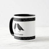Mug Mariage gothique Baiser Ravens Personnalisé (Devant gauche)