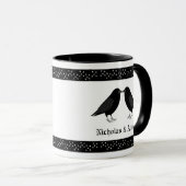 Mug Mariage gothique Baiser Ravens Personnalisé (Devant droit)