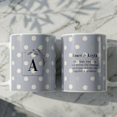Mug Mariage islamique initiale bleu à pois marié