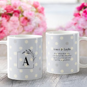 Mug Mariage islamique initiale bleu à pois marié