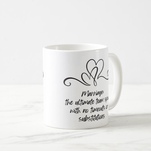 Mug Mariage : le sport d'équipe ultime sans délai d'at (Devant droit)