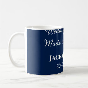 Mug Mariage Match fait au ciel mariage faveurs bleu
