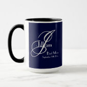 Mug Mariage Meilleur Homme Cadeau Moderne Monogramme N (Gauche)