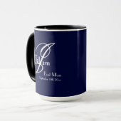 Mug Mariage Meilleur Homme Cadeau Moderne Monogramme N (Devant gauche)