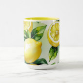 Mug Mariage moderne citron bleu floral script shower (Centre)