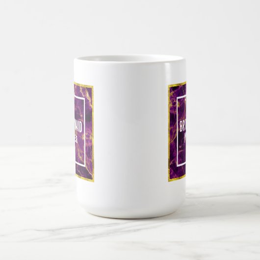 Mug Mariage moderne violet et or marbre Abstrait (Centre)