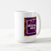 Mug Mariage moderne violet et or marbre Abstrait (Devant droit)