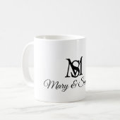 Mug Mariage Monogram Elegant Simple chic (Devant gauche)