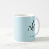 Mug Mariage Monogram Plante Date (Devant droit)