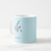 Mug Mariage Monogram Plante Date (Devant gauche)