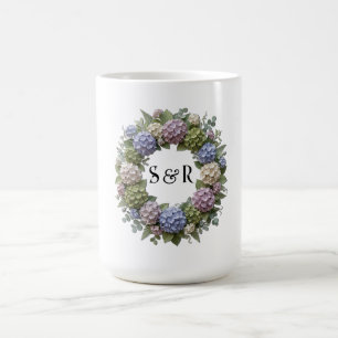 Mug Mariage Monogramme Hydrangea